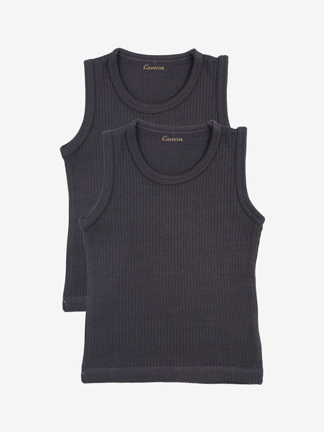 Kanvin Boys Pack of 2 Ribbed Thermal Vests