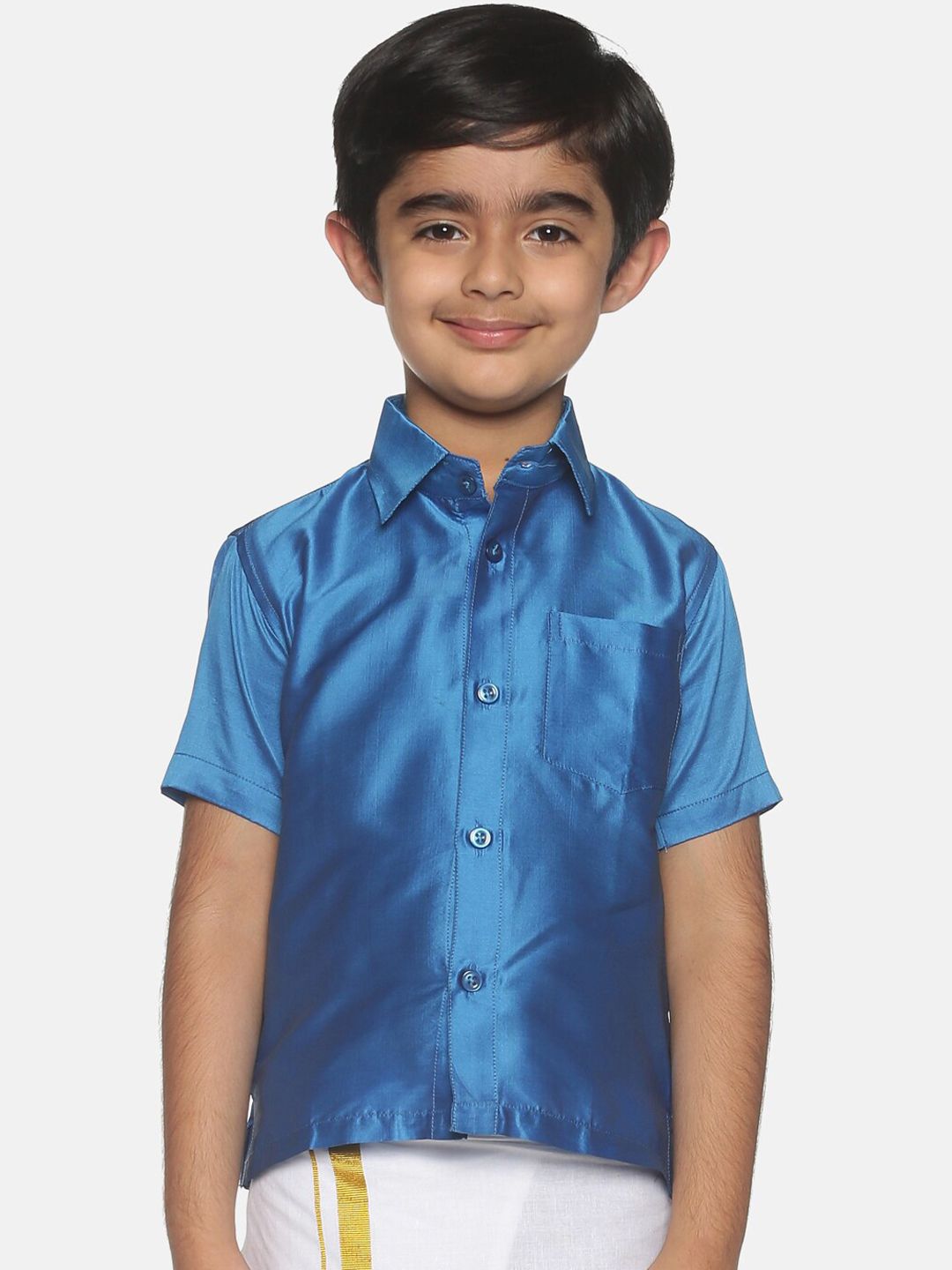Sethukrishna Boys Blue Classic Opaque Party Shirt