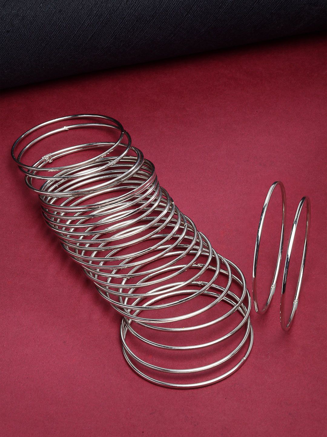 Buy ZENEME Set Of 24 Oxidised Silver Plated Plain Classic Bangles -  - Accessories for Women
