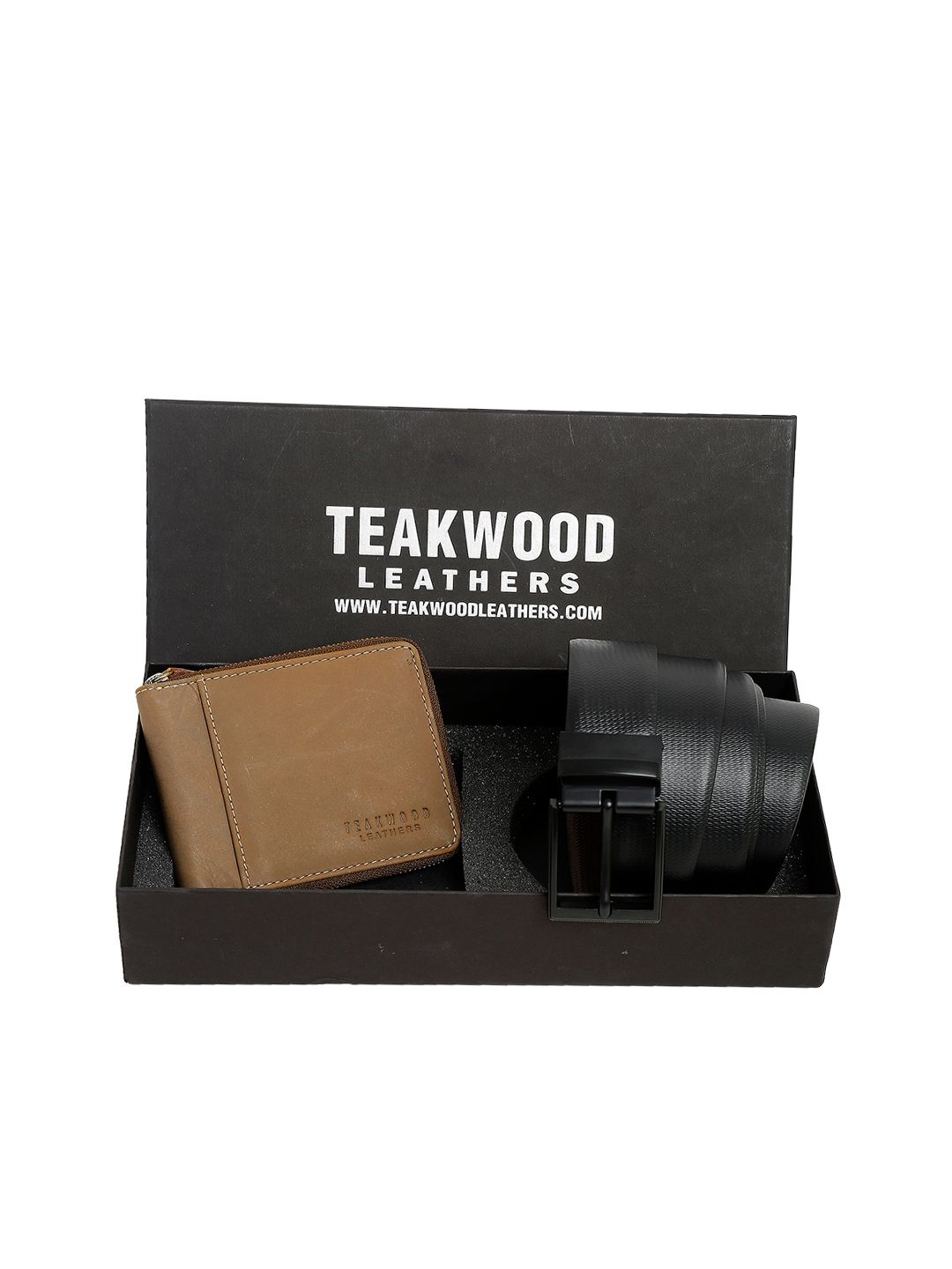 Teakwood Leathers Men Brown Leather Accessory Gift Set