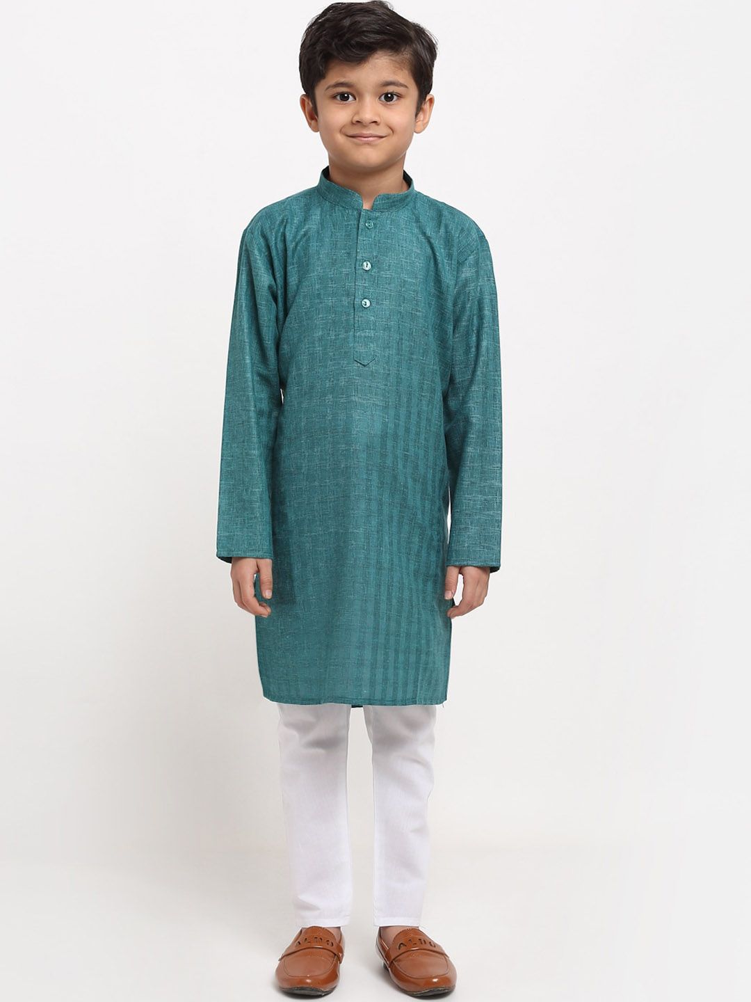 KRAFT INDIA Boys Green Striped Kurta