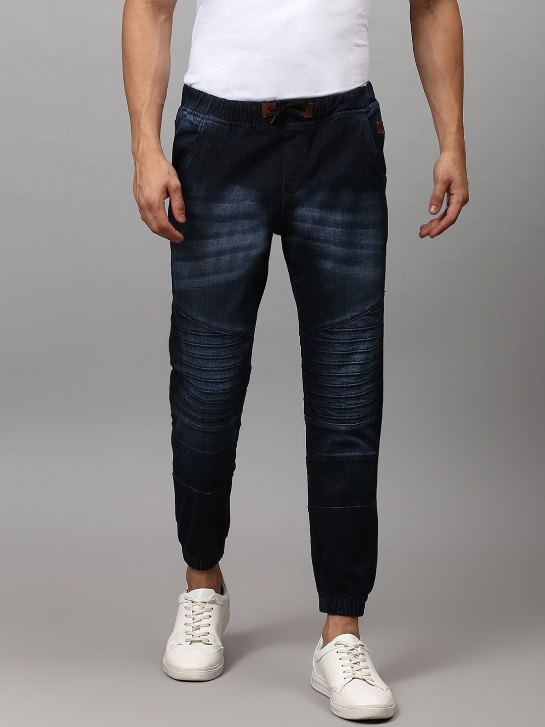 CAHOOT Men Navy Blue Slim Fit Light Fade Stretchable Jeans