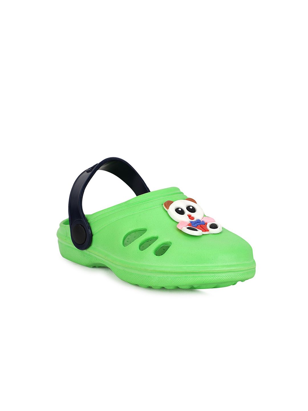 NEOBABY Unisex Kids Lime Green & Blue PU Clogs