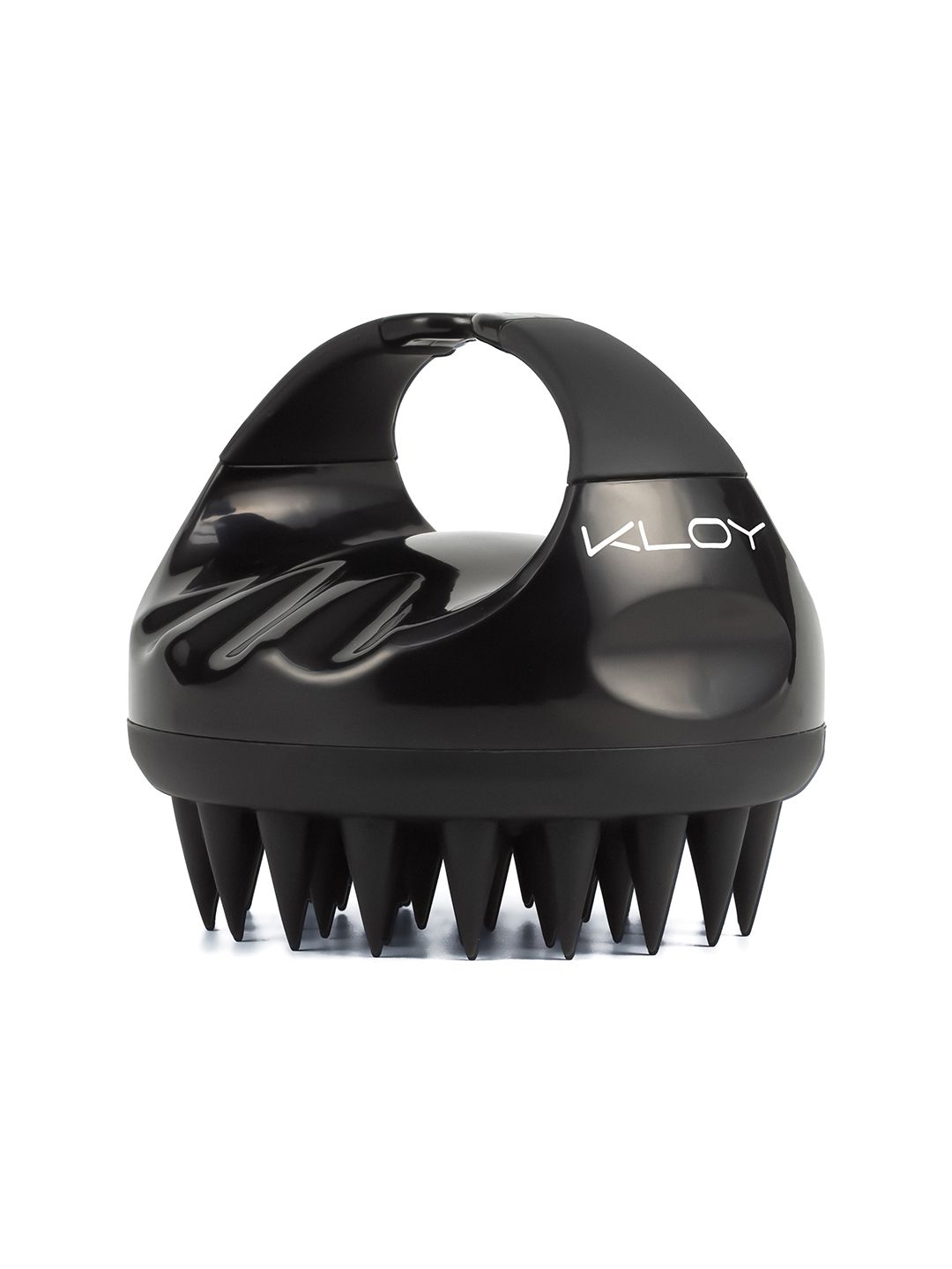 KLOY Black Hair Scalp Massager Exfoliator Shampoo Brush With Soft Silicone Bristles