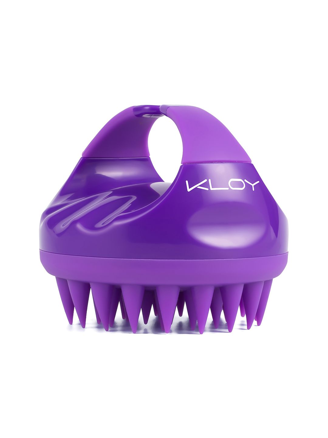 KLOY Purple Hair Scalp Massager Exfoliator Shampoo Brush With Soft Silicone Bristles
