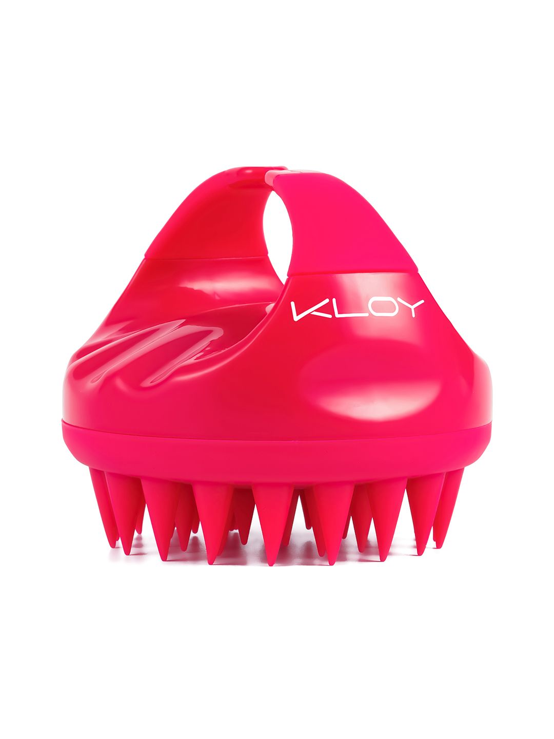 KLOY Red Hair Scalp Massager Exfoliator Shampoo Brush with Soft Silicone Bristles