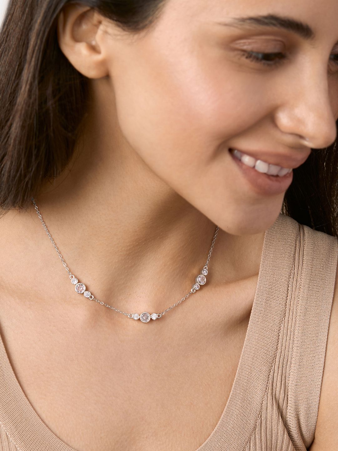 MINUTIAE Silver-Toned Brass Silver-Plated Necklace