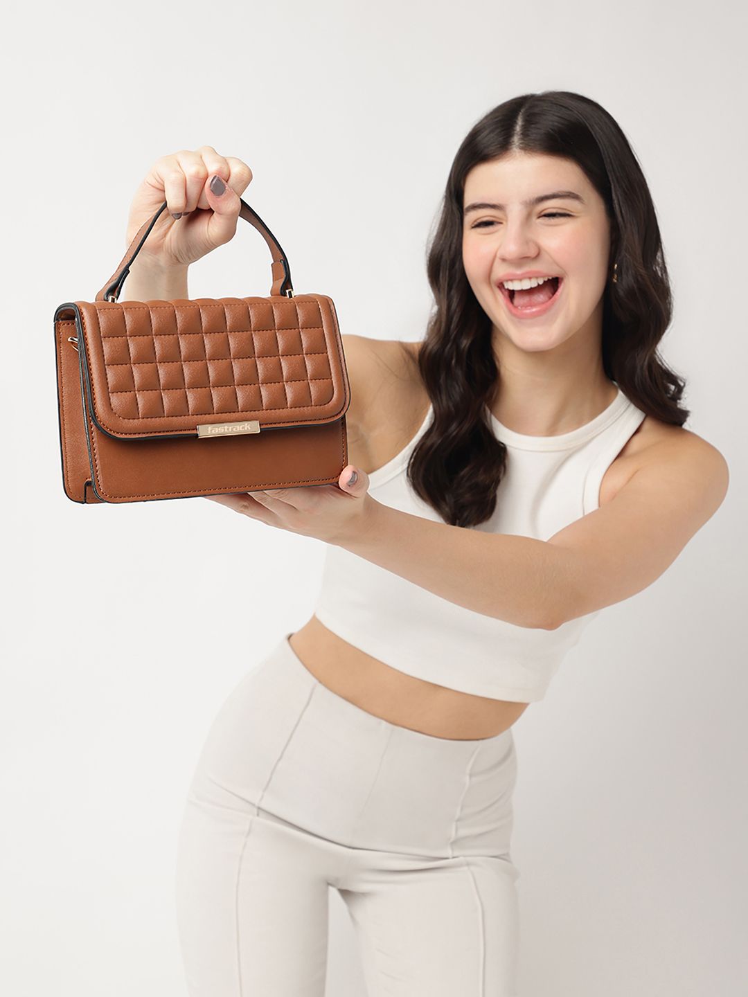 Fastrack Brown Solid Satchel