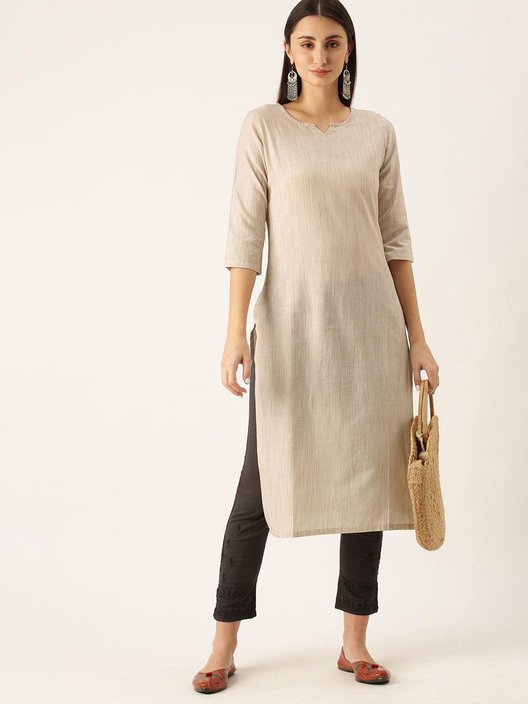 Saanjh Poly Cotton Straight Kurta