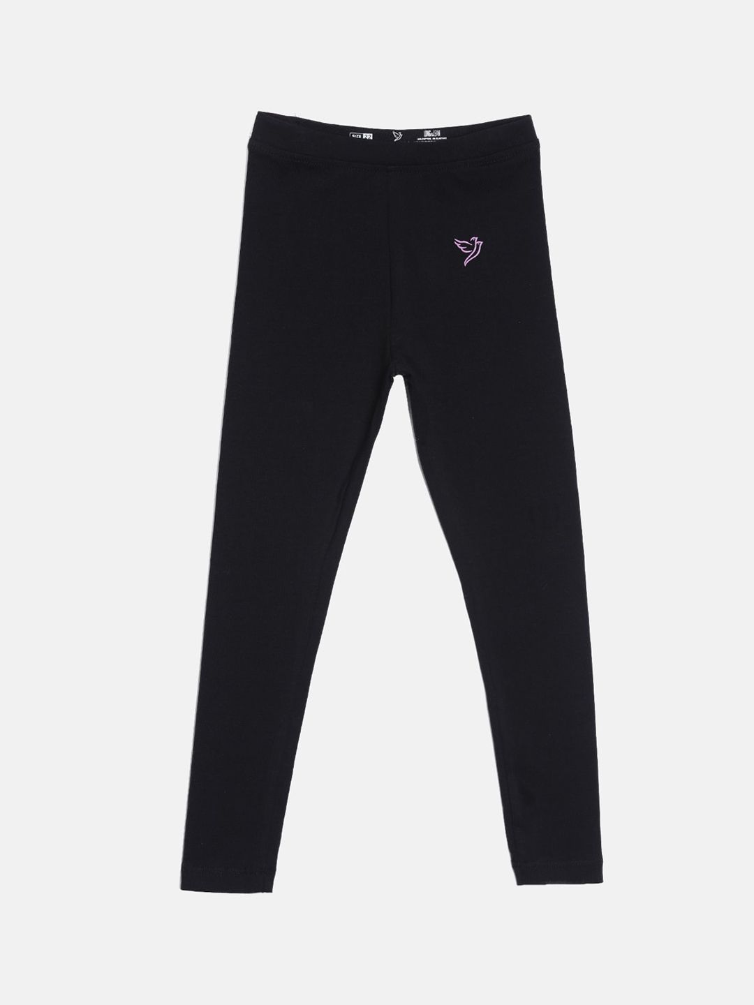 Girls Pack Of 2 Solid Pure Cotton Tailored-Fit Ankle-Length Leggings 2