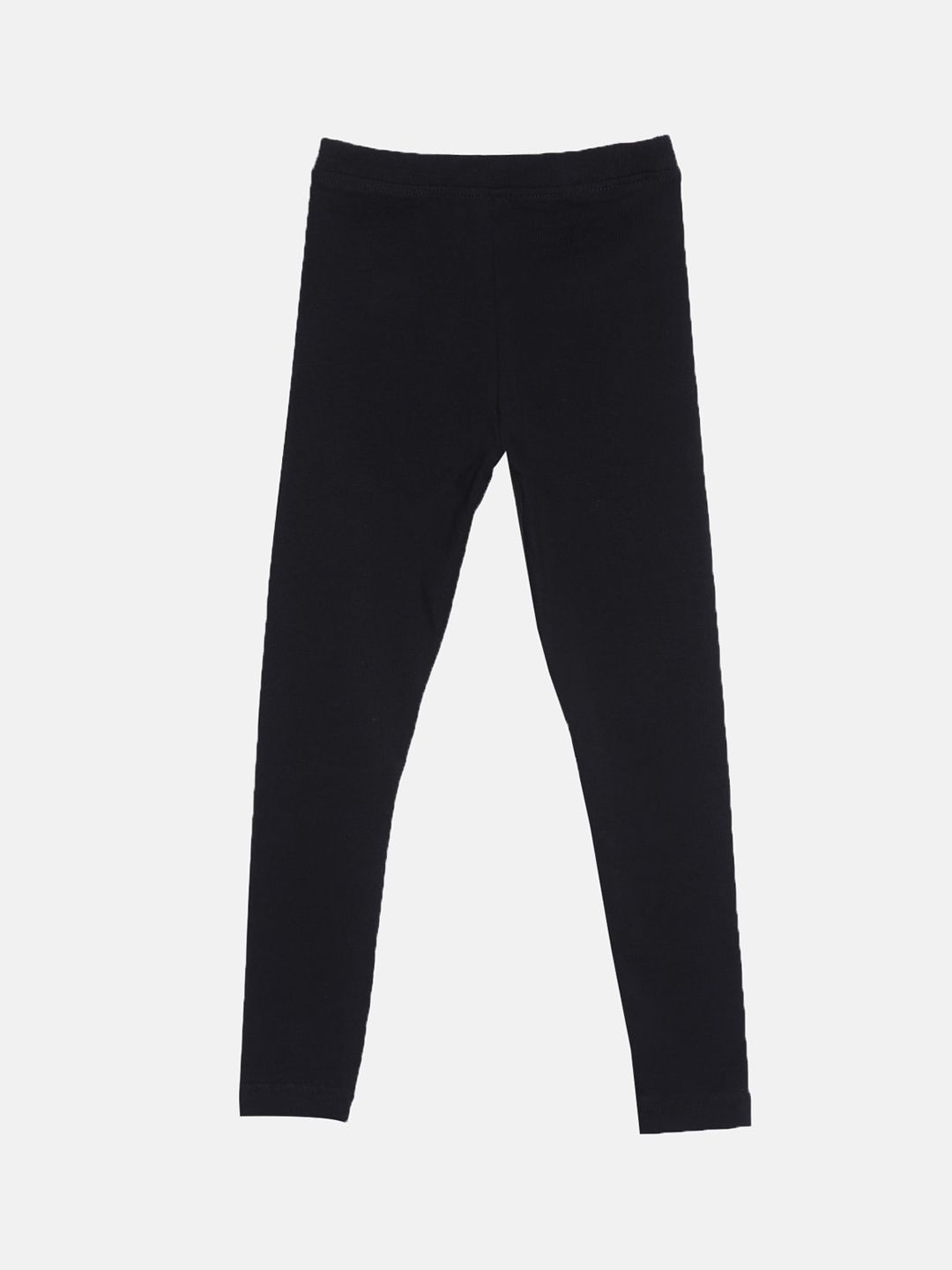 Girls Pack Of 2 Solid Pure Cotton Tailored-Fit Ankle-Length Leggings 3