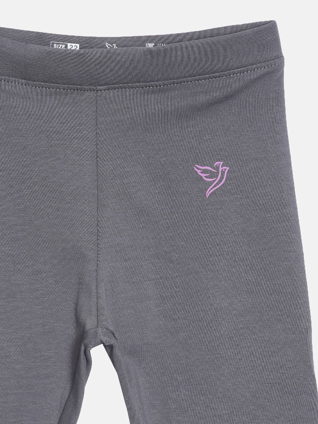 Girls Pack Of 2 Solid Pure Cotton Tailored-Fit Ankle-Length Leggings 5