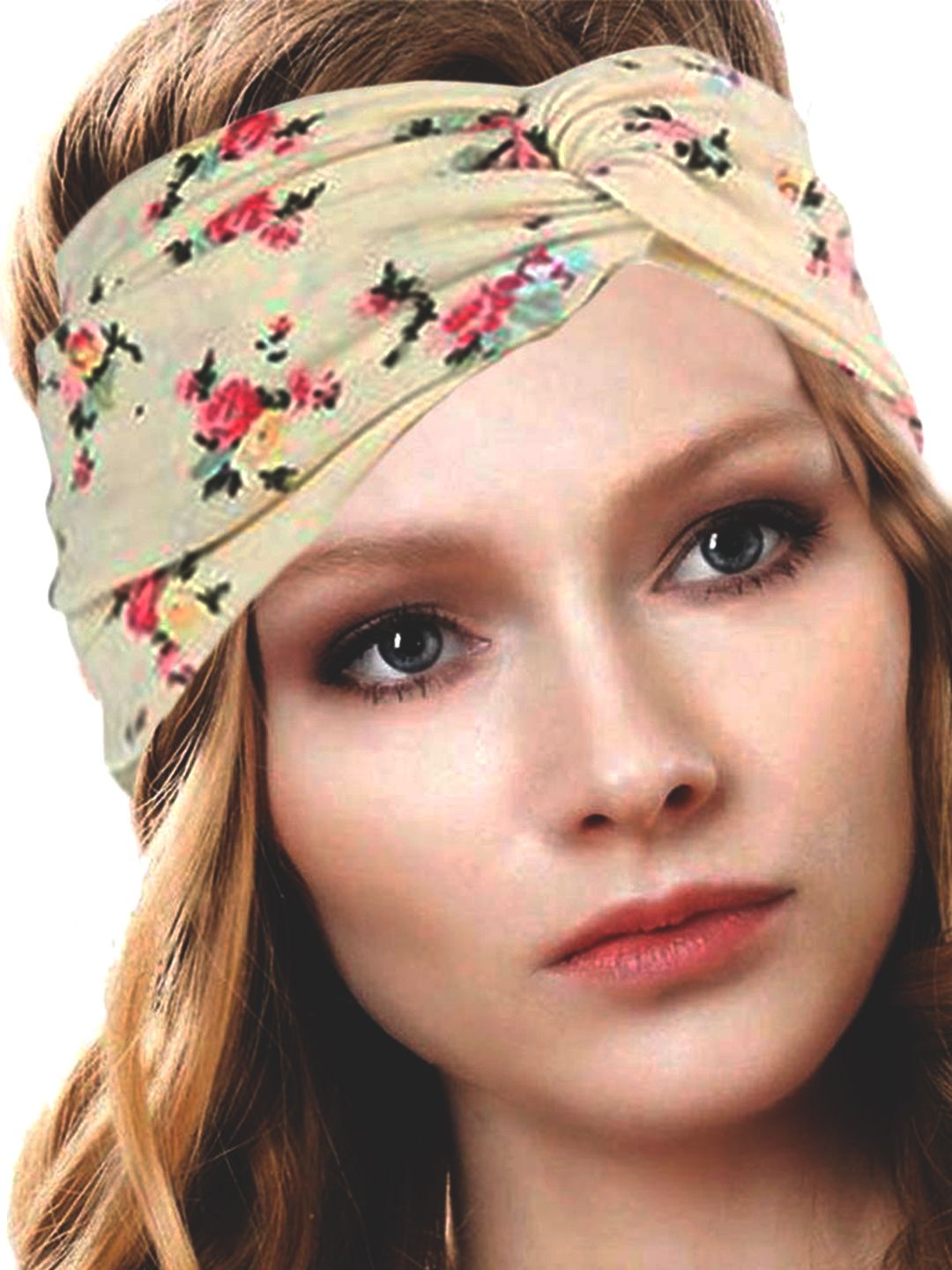 Yellow Chimes Women Off White & Pink Floral Printed Hairband