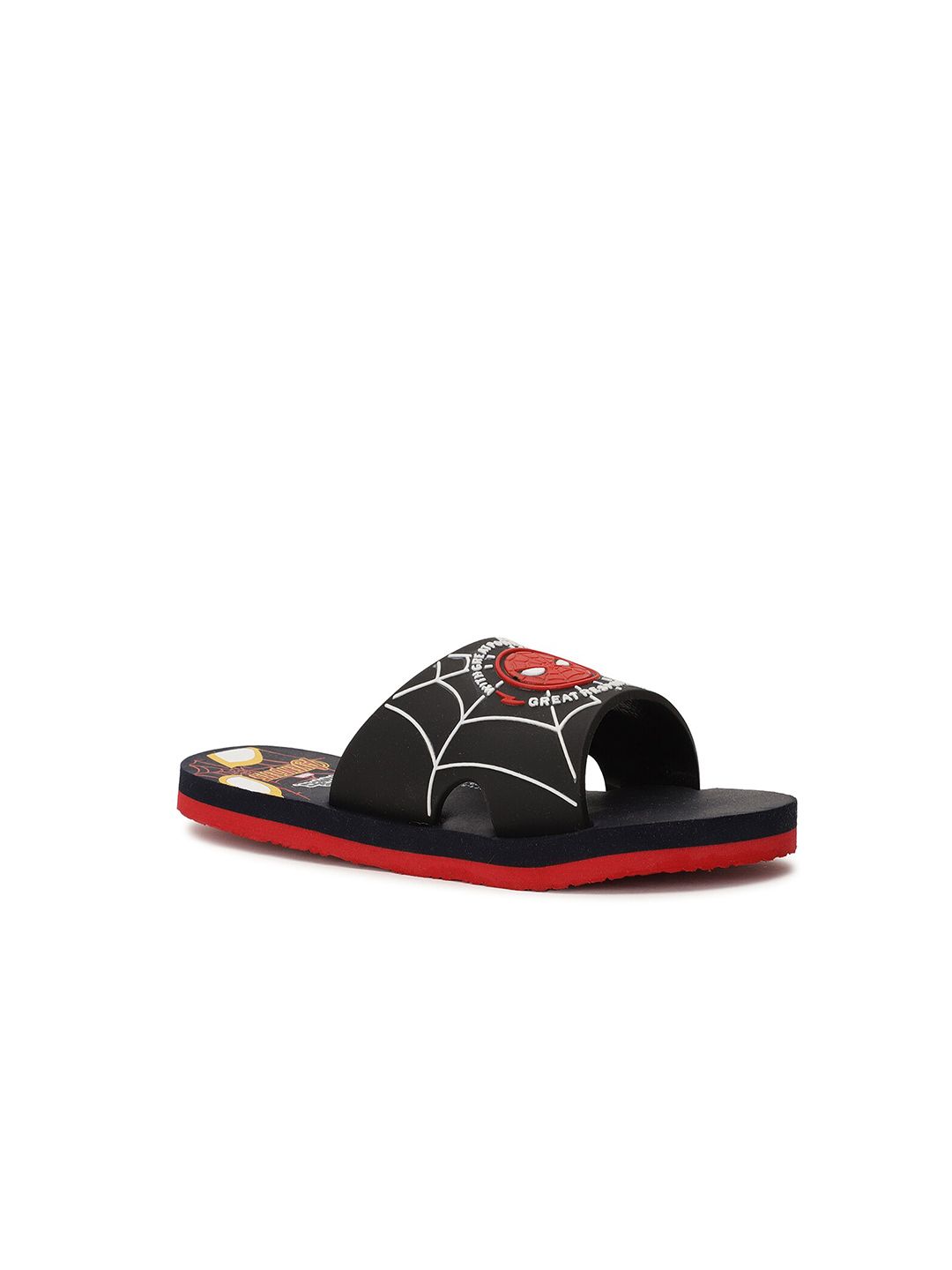 Disney Boys Black & Red Printed Sliders
