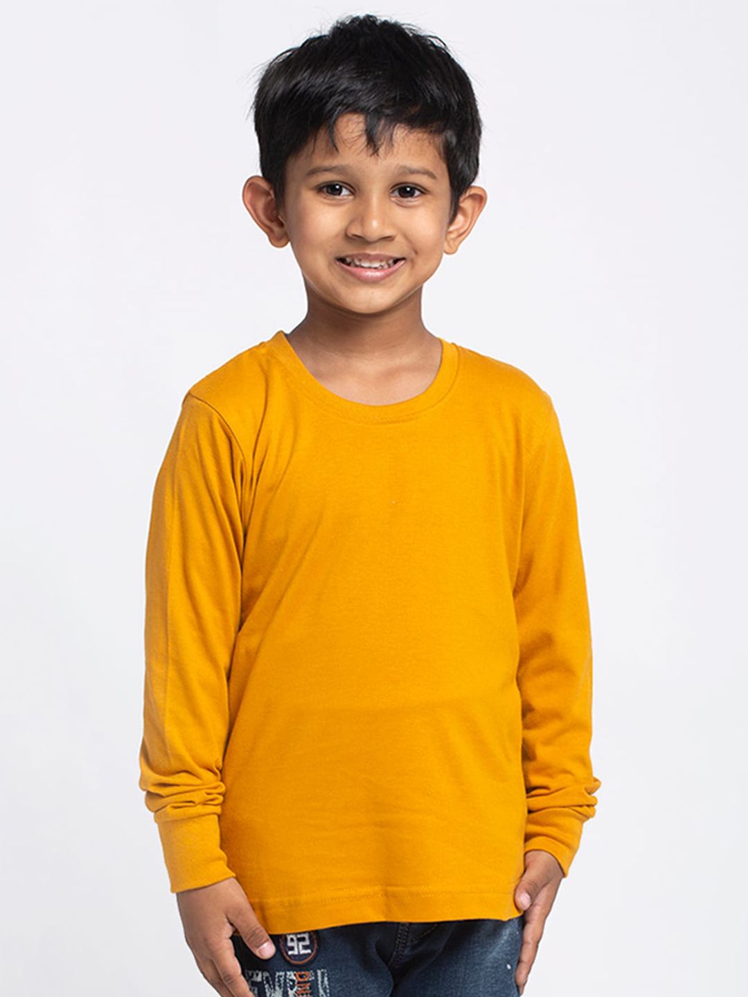 Friskers Boys Yellow Full-Sleeves T-shirt