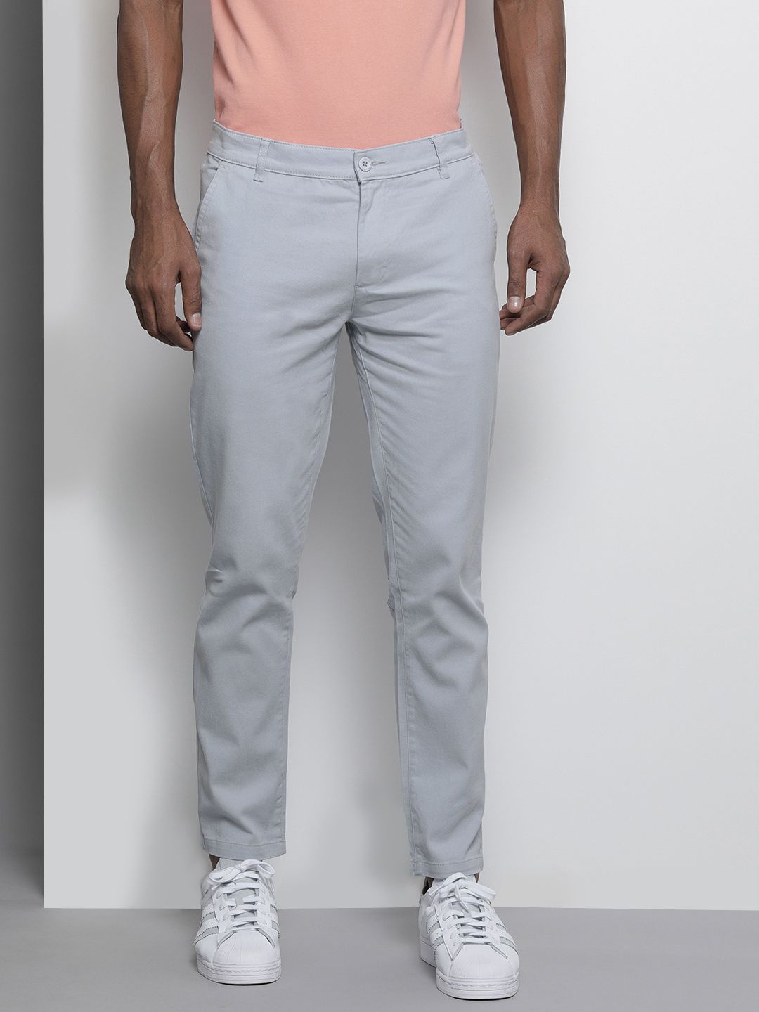 The Indian Garage Co Men Blue Slim Fit Chinos Trousers
