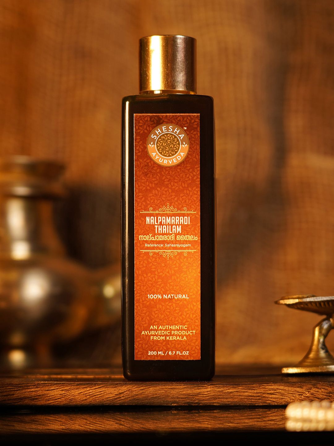 SHESHA AYURVEDA Brown Nalpamaradi Thailam Body Oil 200 Ml