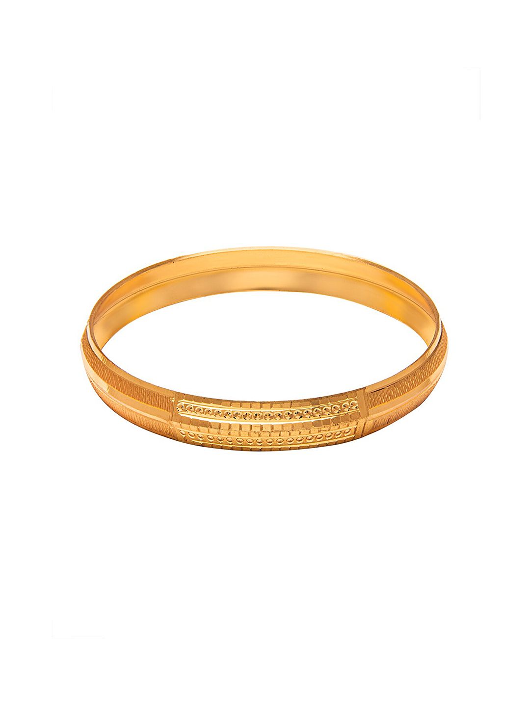 bodha Men Gold Plated Slim Classic Kada- 6mm