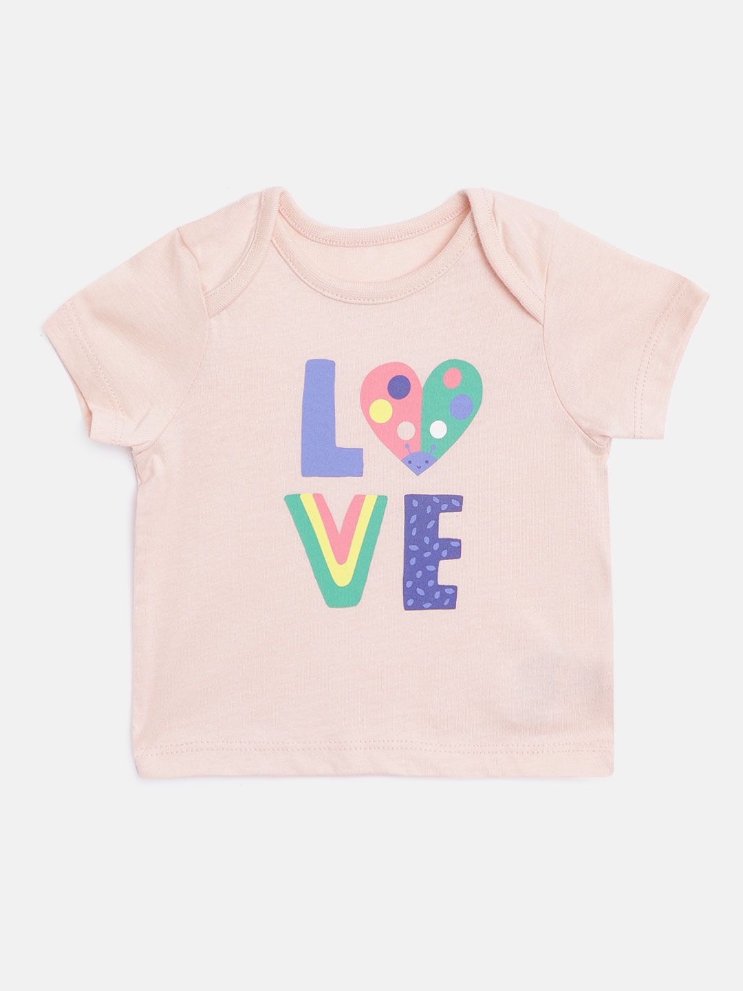 mothercare Infant Girls Pink & Blue Cotton Printed T-shirt