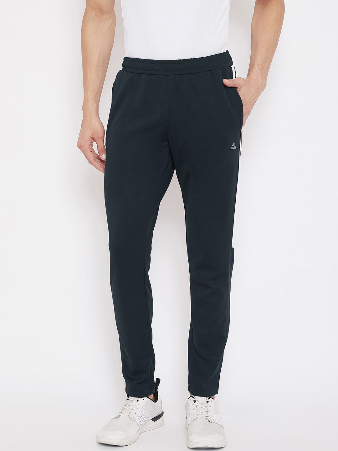 ATHLISIS Men Navy Blue Solid Slim-Fit Track Pants