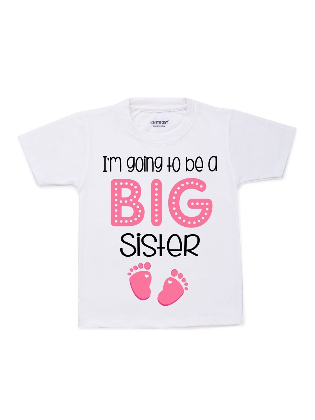 KNITROOT Kids White Typography Printed T-shirt