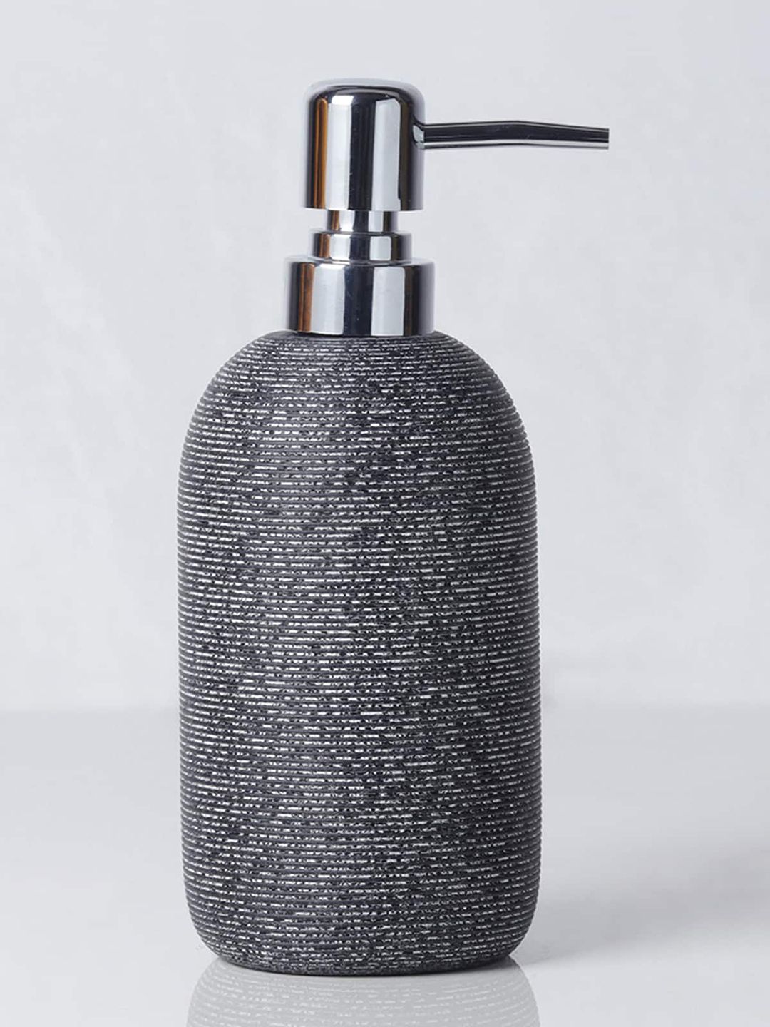 OBSESSIONS Charcoal Striped Polyresin Soap & Lotion Dispenser