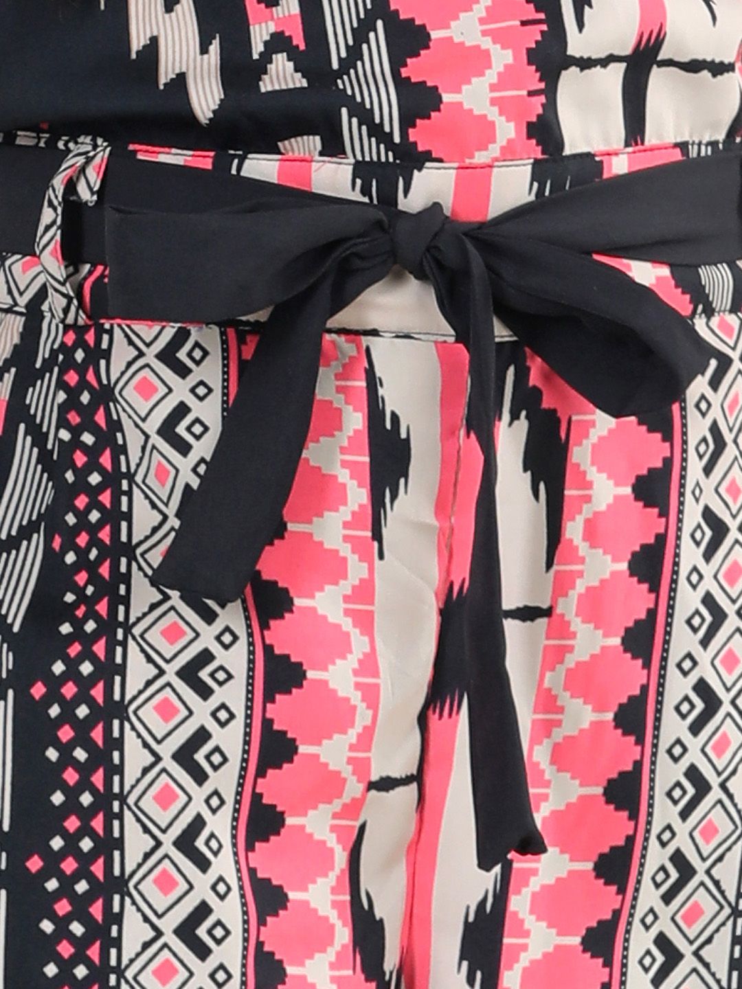 Girls Black & Pink Printed Capri Jumpsuit 5