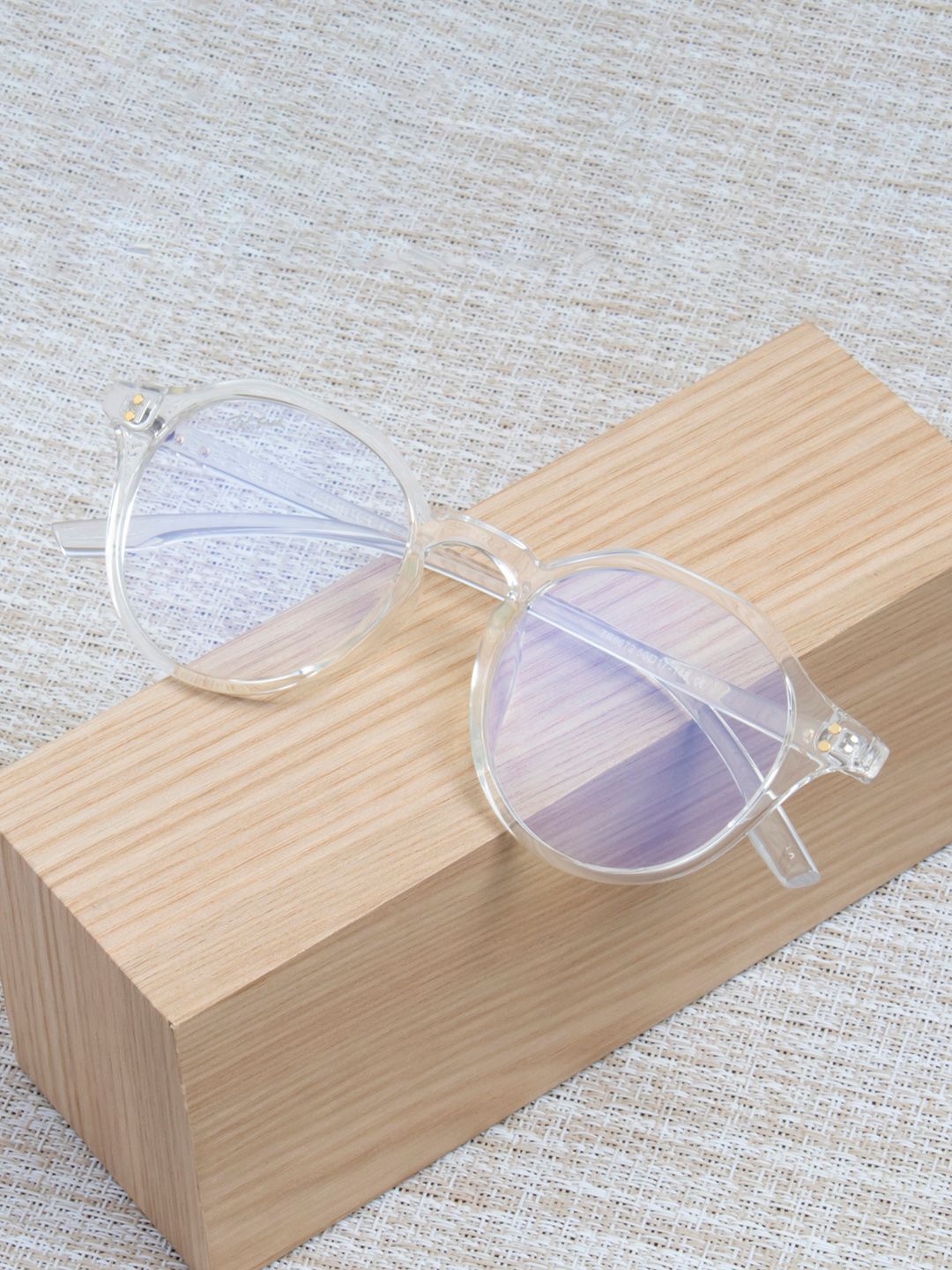 Ted Smith Unisex Transparent Round Sunglasses  with Blue-Light Blocking Computer Glasses