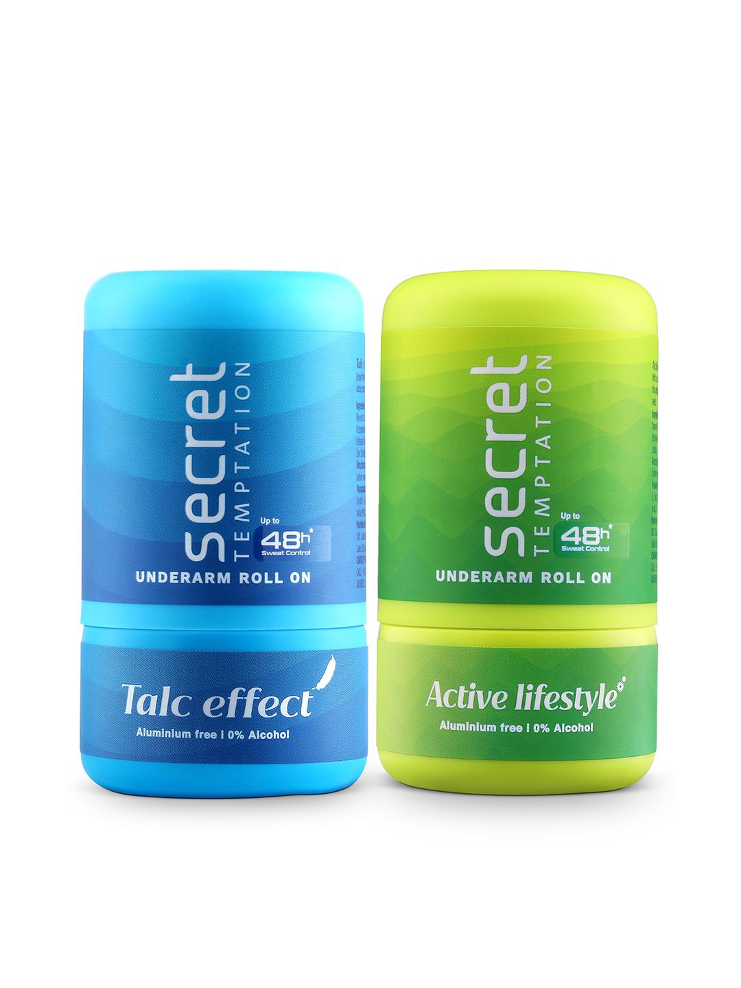 Secret Temptation Set Of 2 Active Lifestyle & Talc Effect Roll On for Women - 50 ml each