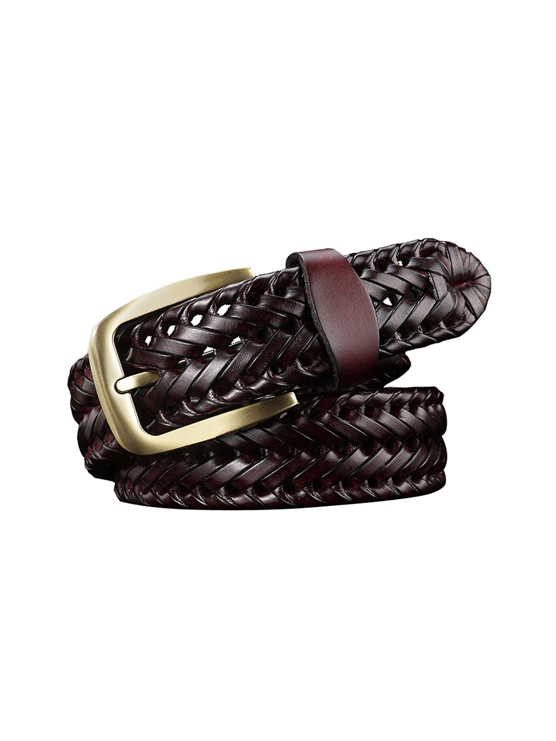 VOGARD Men Brown Textured Leather Belt