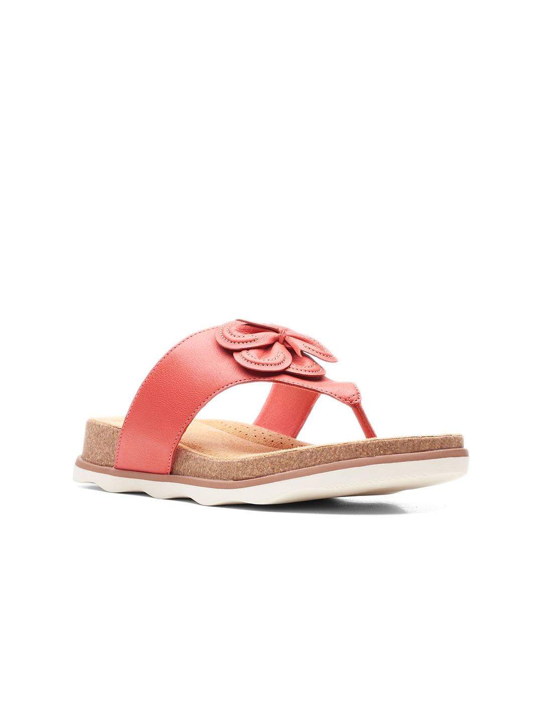 Clarks Women Orange Open Toe Flats
