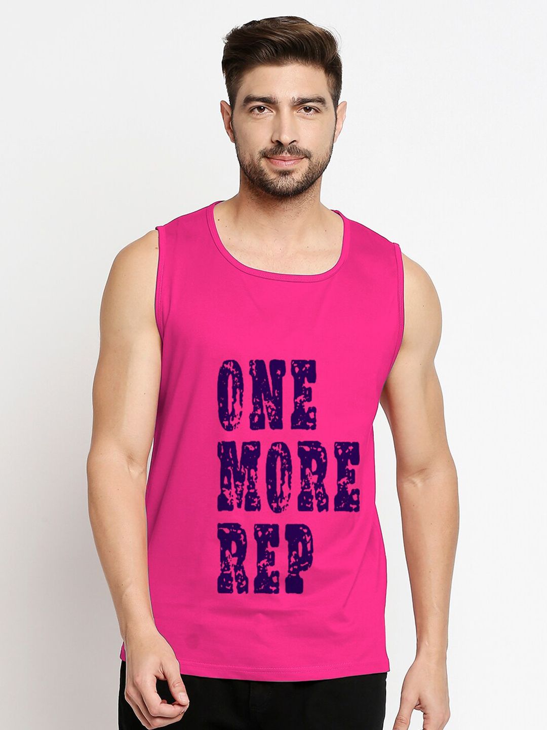 Blacksmith Men Pink Typography Printed Cotton Training or Gym T-shirt