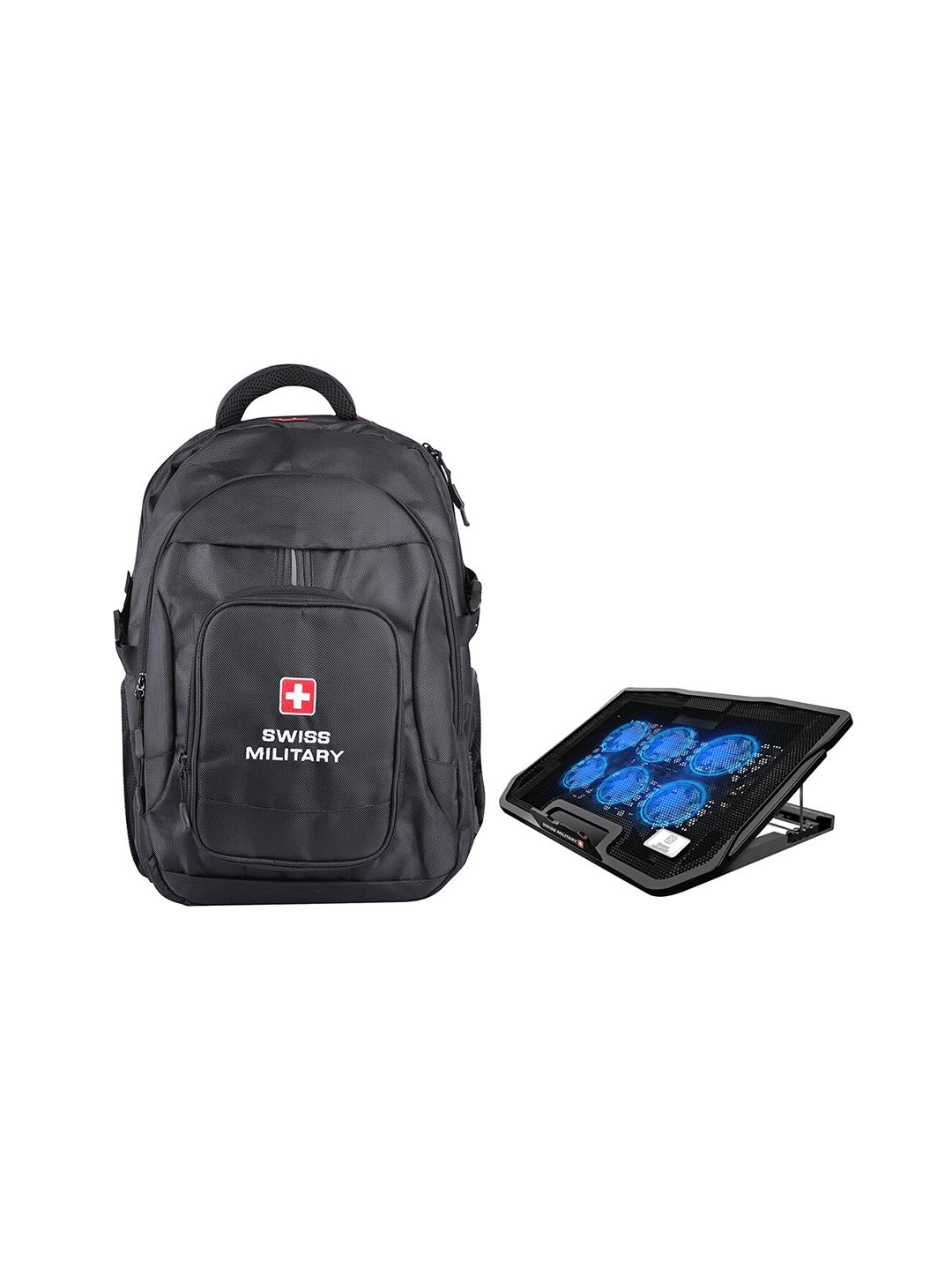Buy SWISS MILITARY Black Laptop Backpack With Laptop Cooling Flexi Stand (LBP58+LCF01) -  - Accessories for Unisex