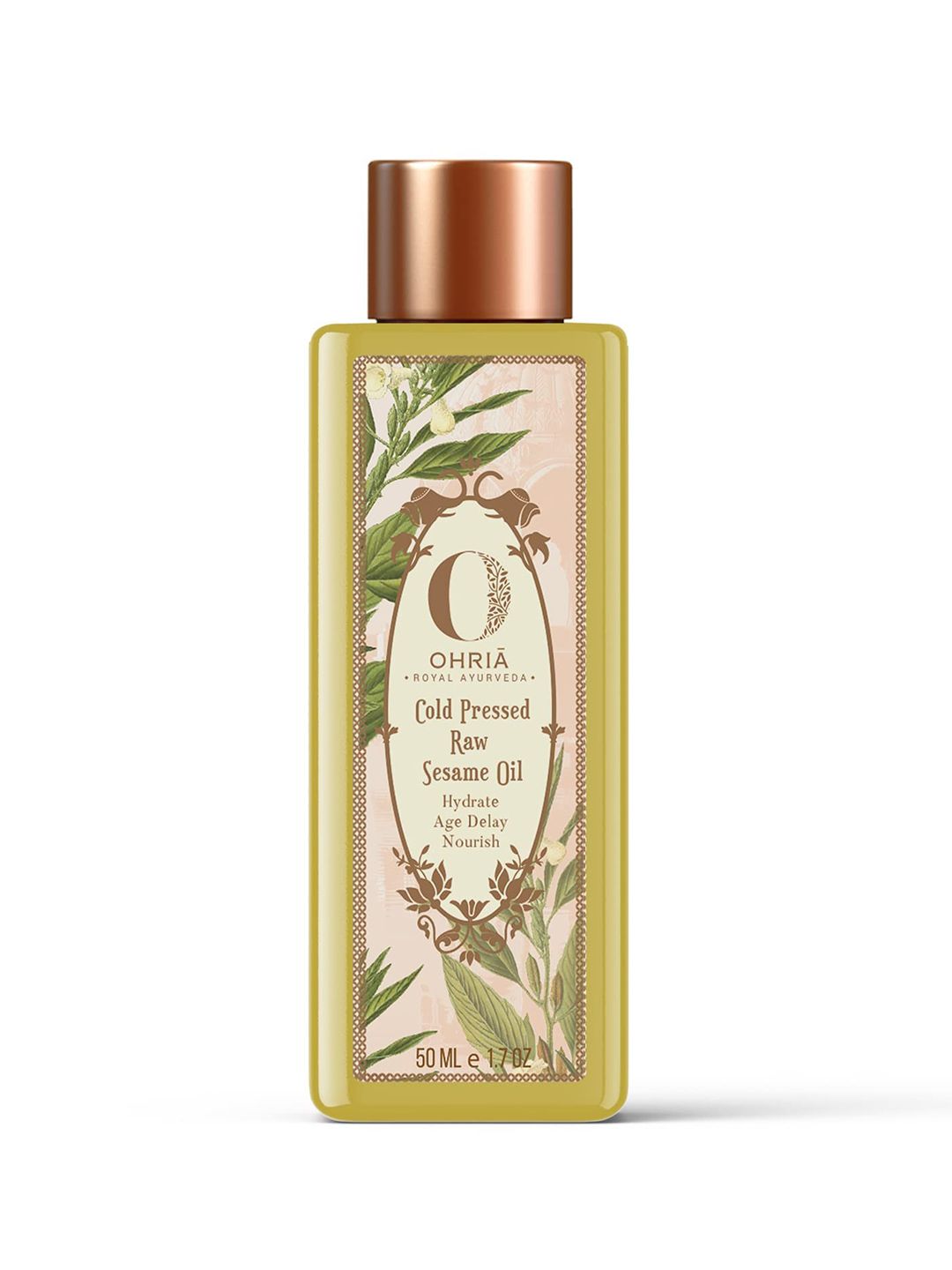 Ohria Ayurveda Cold Pressed Raw Sesame Oil - Hydrates, Nourishes & Ages Delay - 50ml