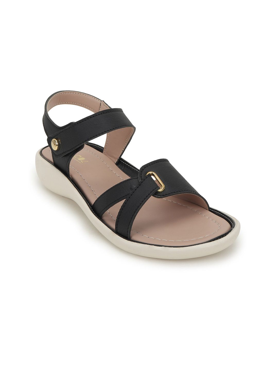 VENDOZ Women Black Solid Casual Open Toe Flats