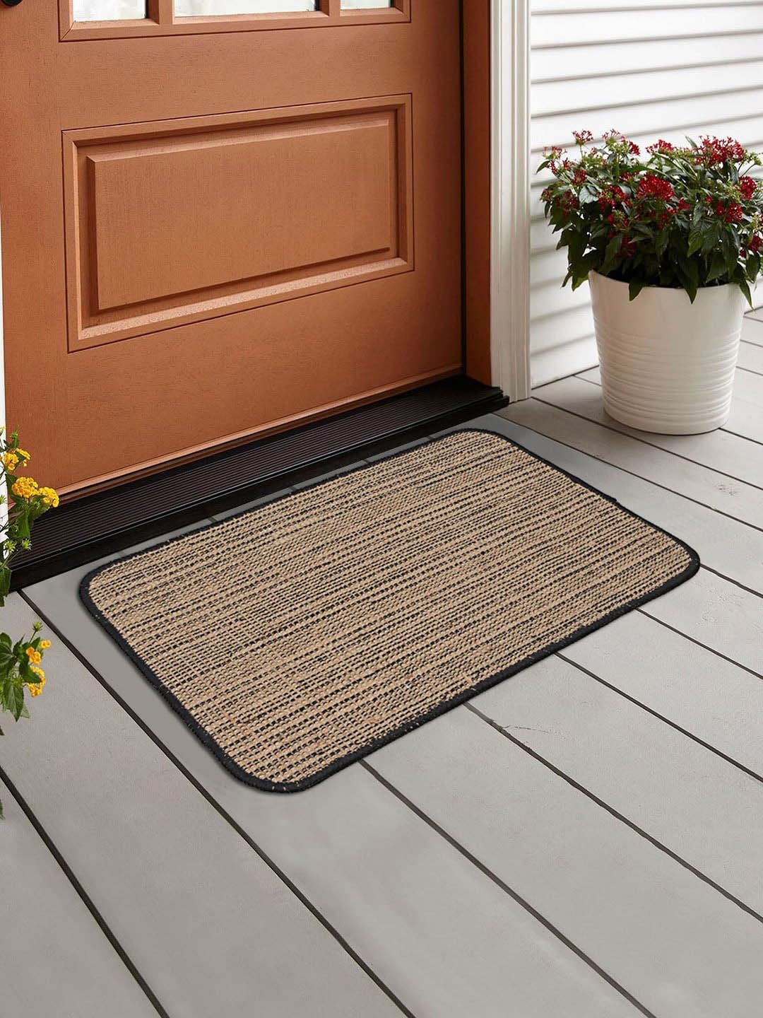 Saral Home Black & Brown Jute Floor Mats & Dhurries