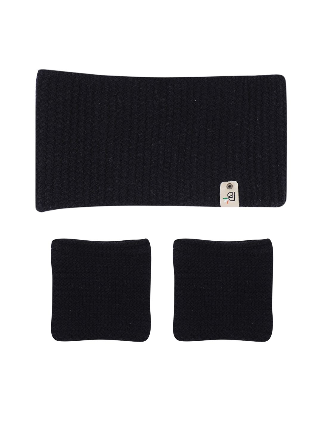 Bharatasya Unisex Sports Black Wristband & Headband