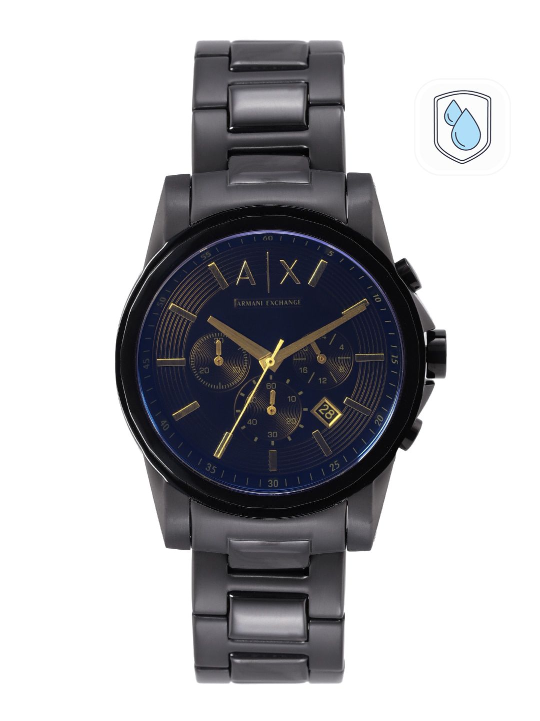 Armani Exchange Men Black Dial Bracelet Style Straps Analogue Multi Function Watch AX2513