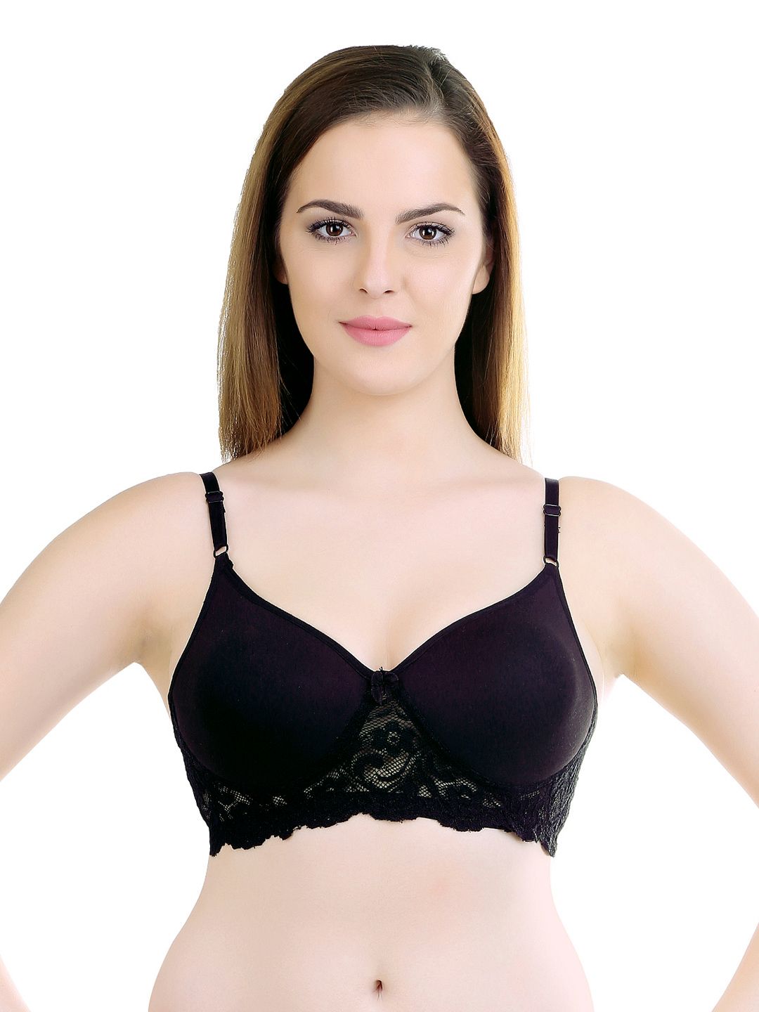 Claura Black Lace Full-Coverage Bra