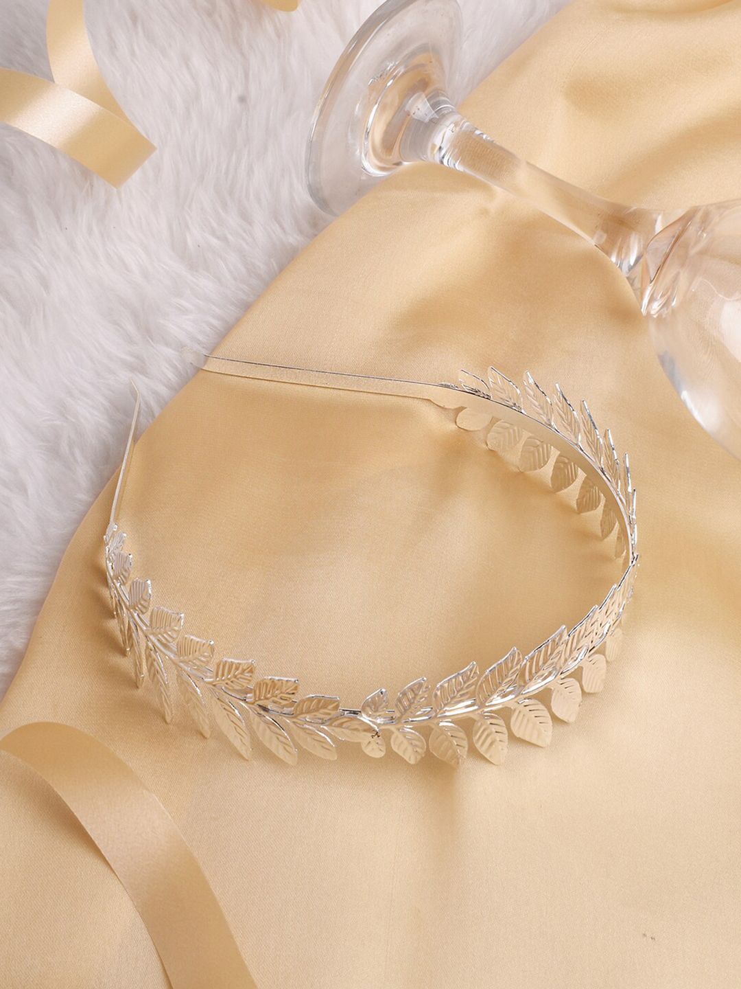 JOKER & WITCH Women Silver-Toned Greece Fern Hairband
