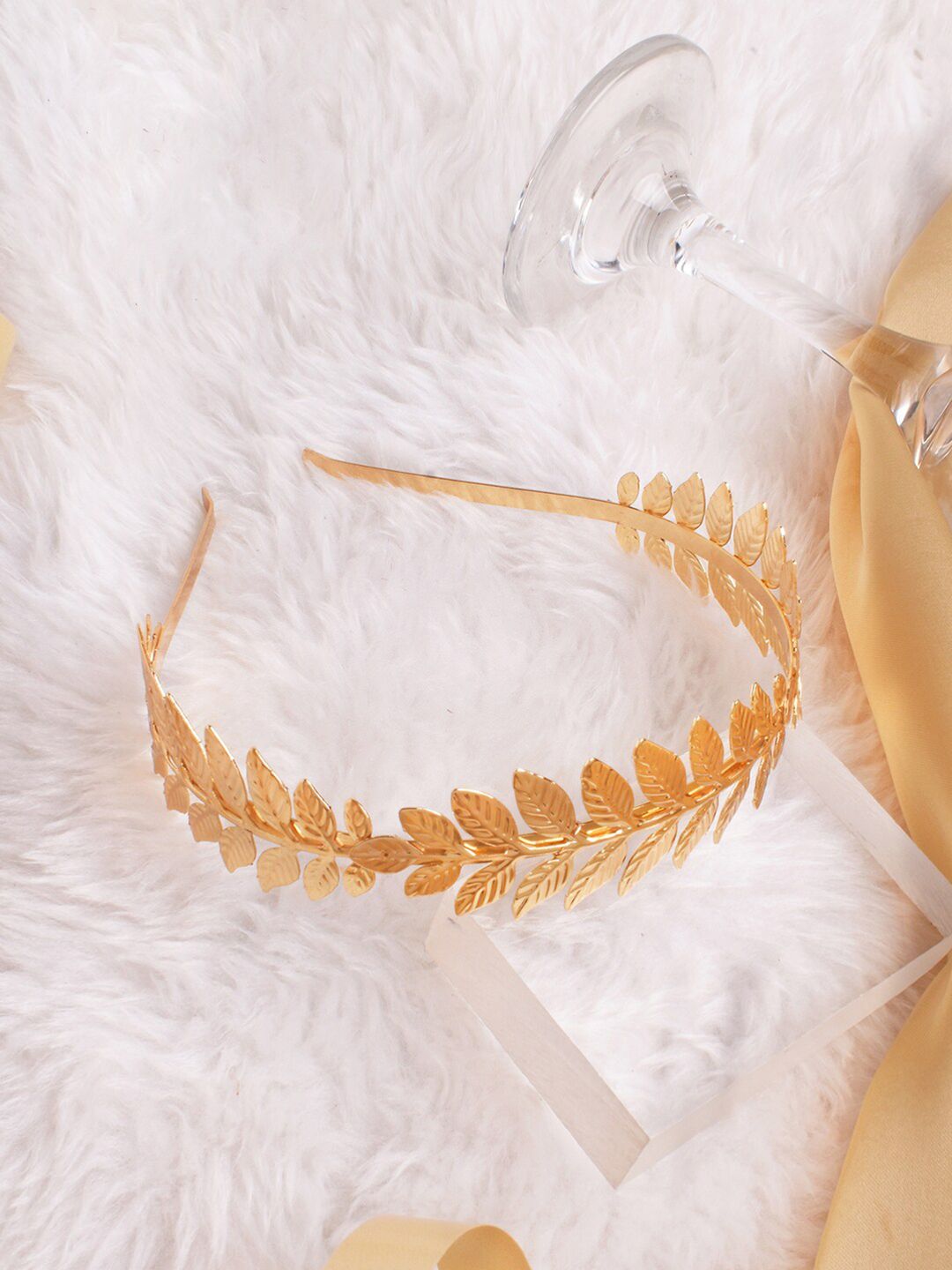 JOKER & WITCH Women Gold-Toned Fern Embellished Hairband