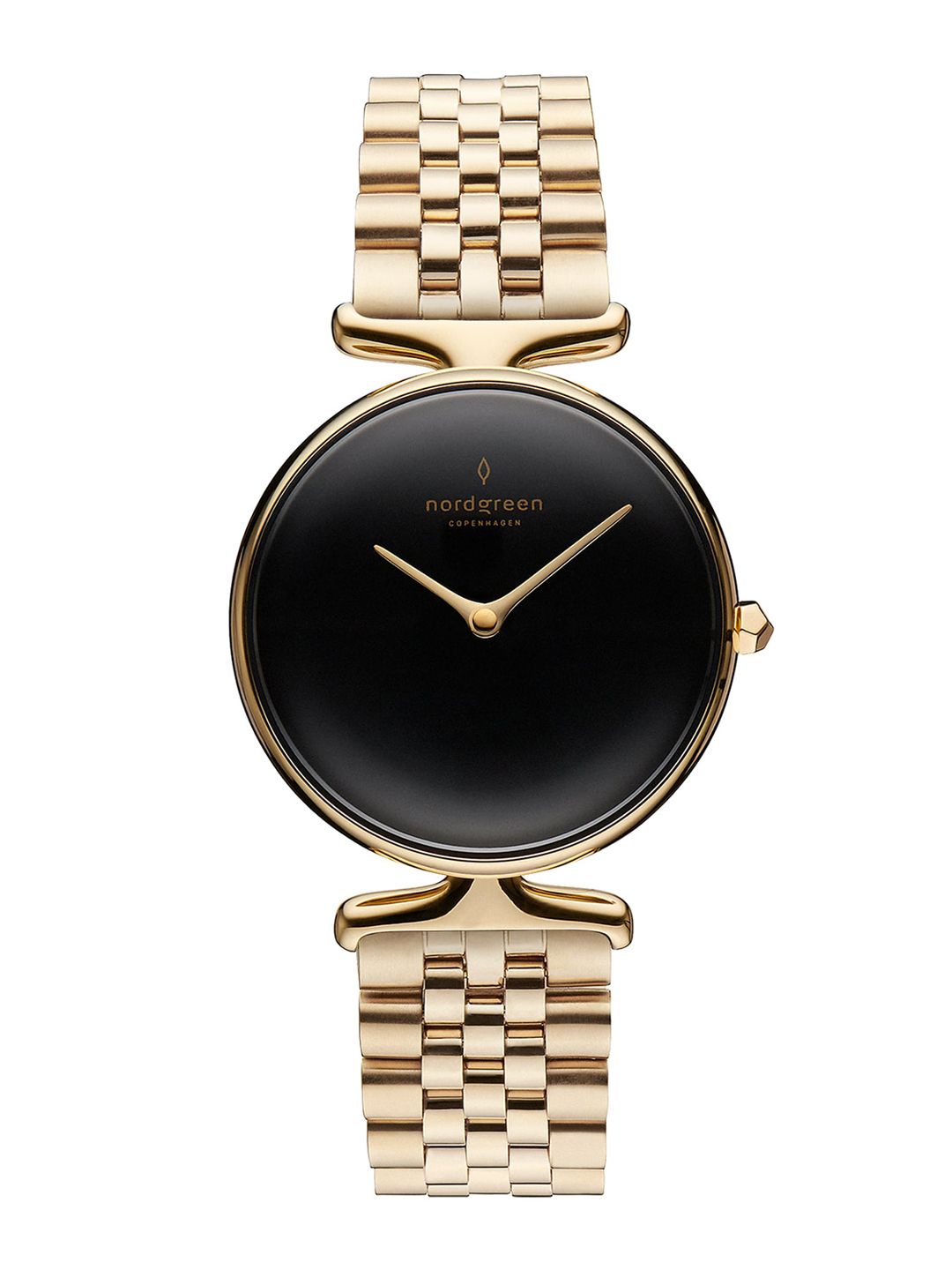 Nordgreen Women Black Mother of Pearl Dial & Gold Toned Strap Analogue Watch