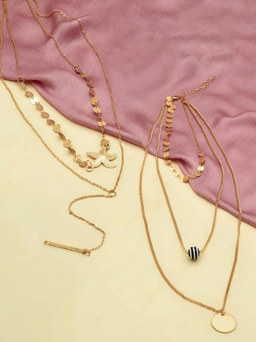 Buy AMI Pack Of 2 Gold Plated Layered Chain -  - Accessories for Women
