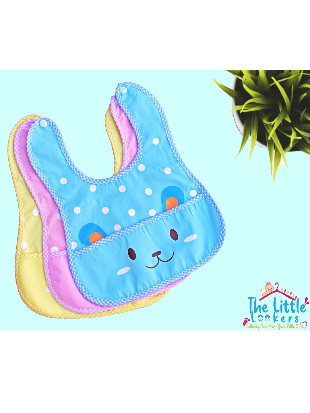 The Little Lookers Unisex Infant Pack of 3 Printed Bibs