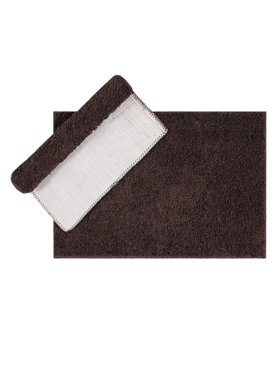 LUXEHOME INTERNATIONAL Brown Solid Bath Rug