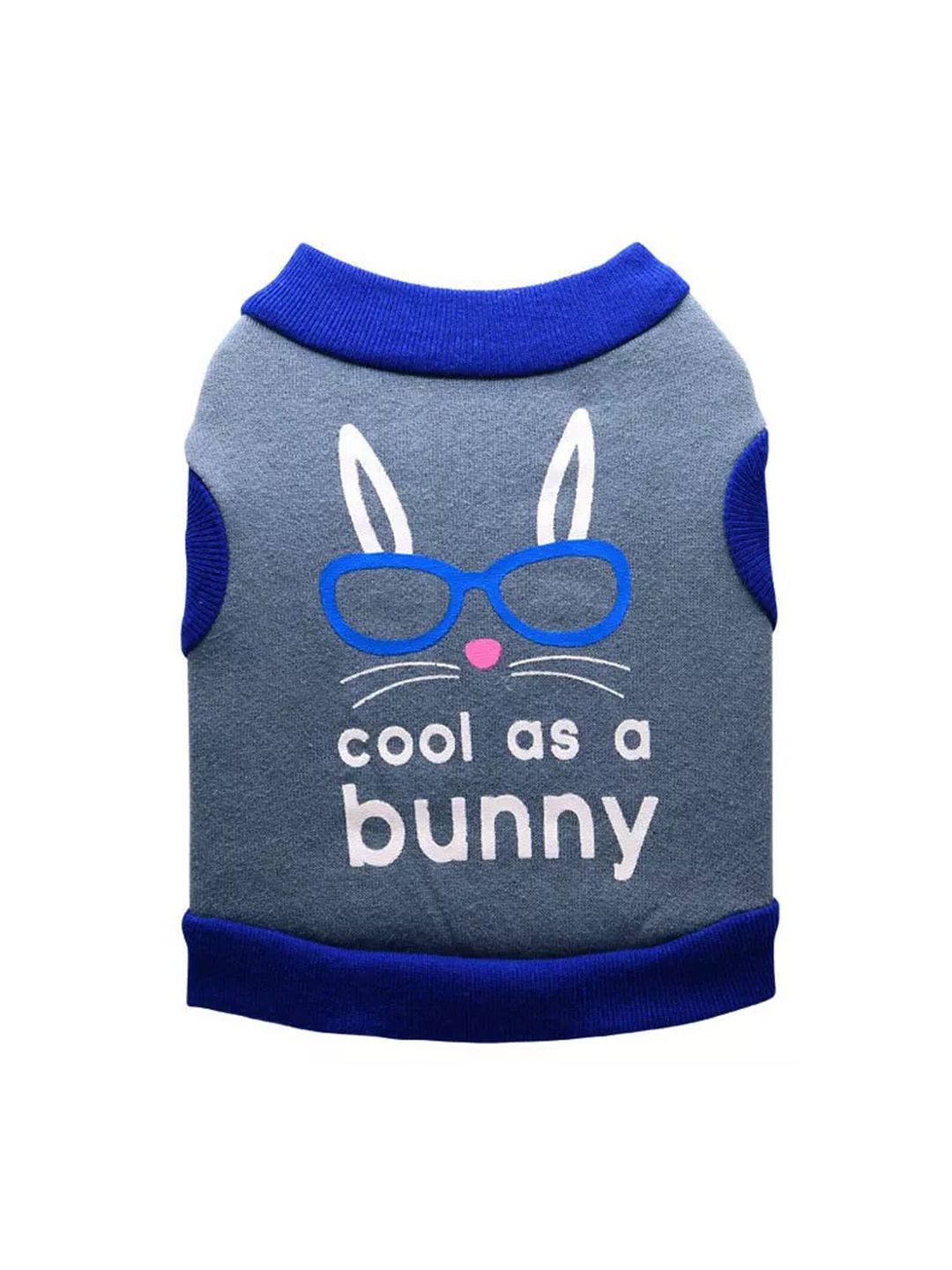 PAWCHIE Blue & White Cool As A Bunny Graphic Printed Dog T-Shirt