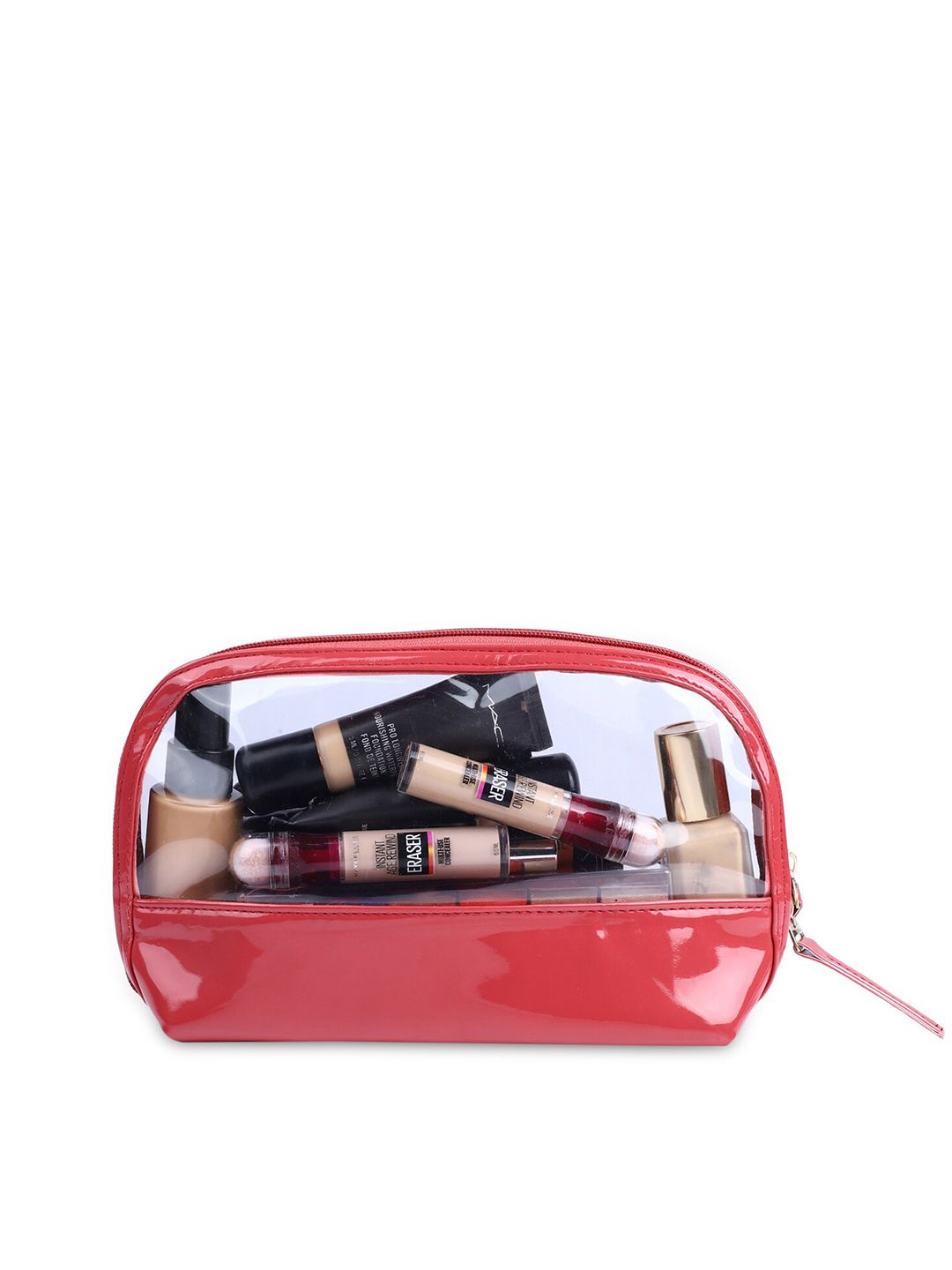 NFI essentials Women Red Transparent Makeup Pouch