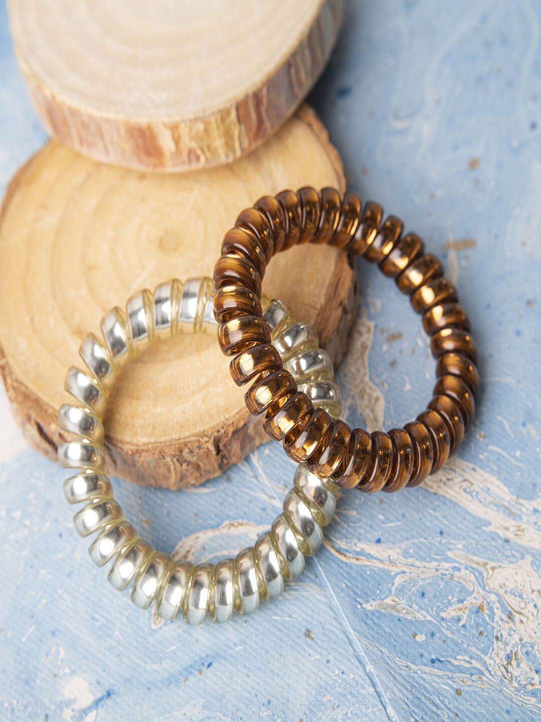 Jewelz Women Set of 2 Spiral Ponytail Holders