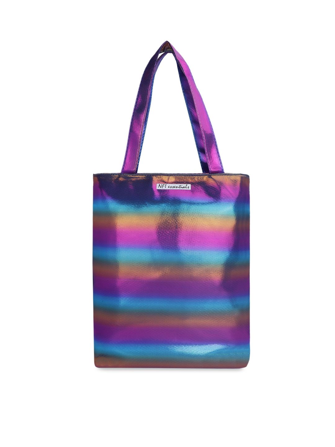 NFI essentials Purple & Blue Colourblocked Oversized Shopper Tote Bag