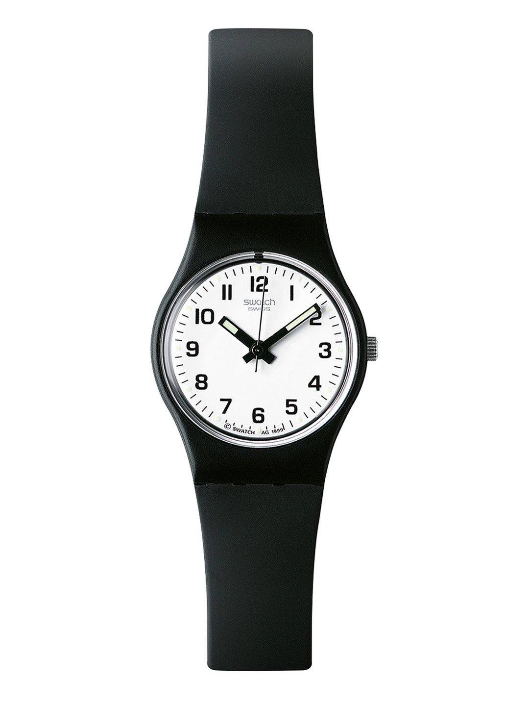 Swatch Unisex White Dial & Black Ceramic Straps Analogue Watch